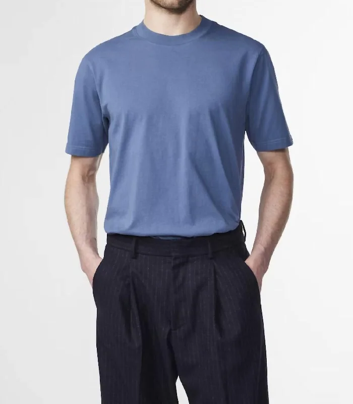 Men's Shirts with Raw-Edge HemlinesAdam Casual Pima Tee In Bering Sea