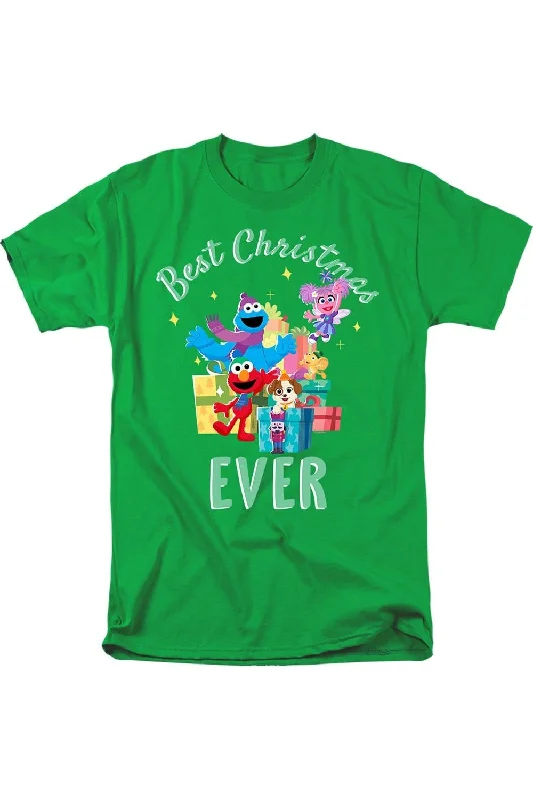 Men's Shirts with French CuffsSesame Street Merry Christmas Elmo, Tango, Abby Cadabby Short Sleeve Adult Tee / T-Shirt Men's Shirts with French CuffsSesame Street Merry Christmas Elmo, Tango, Abby Cadabby Short Sleeve Adult Tee / T-Shirt