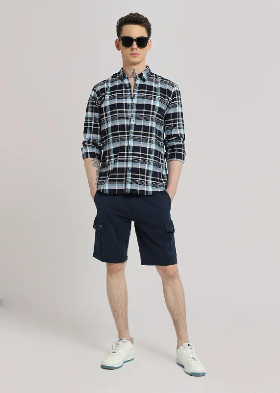 Men's Insulated Shirts for Cold WeatherBlue Plaid Oxford Cotton Check Shirt