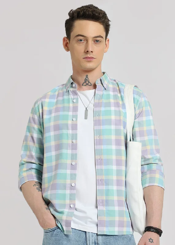 Men's Big and Tall Shirts for Added ComfortMulticolour Pink Oxford Cotton Check Shirt Men's Big and Tall Shirts for Added ComfortMulticolour Pink Oxford Cotton Check Shirt
