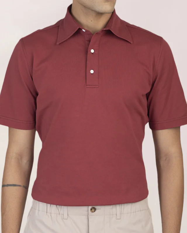 Men's Shirts with Scoop NecksMarsala Soft Polo T-Shirt