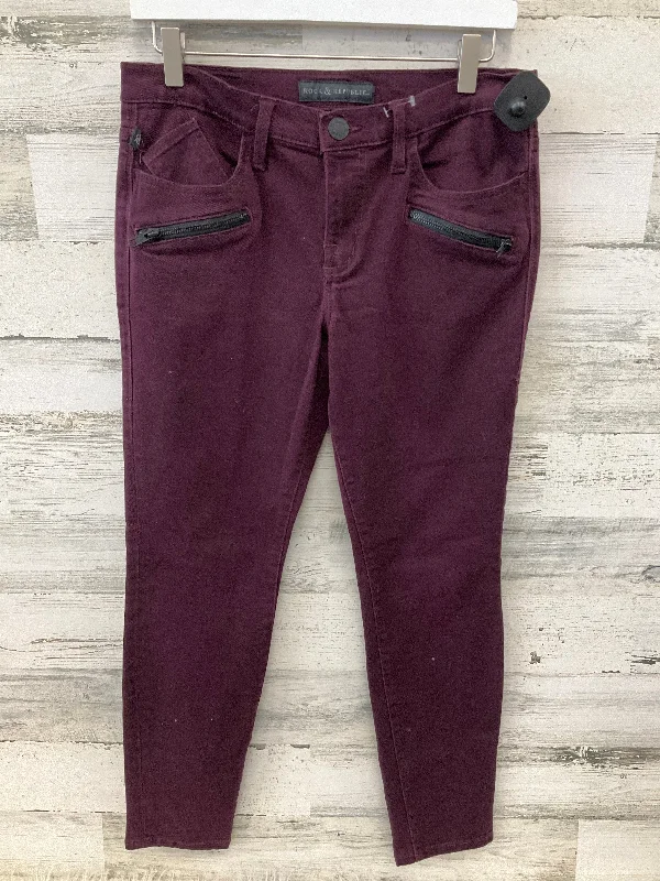 Men's Jeans for Office WearJeans Skinny By Rock And Republic In Maroon, Size: 10
