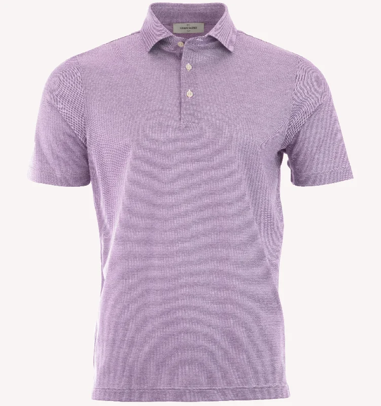 Men's Shirts with Plaid PatternsGran Sasso Piqué Polo in Lilac