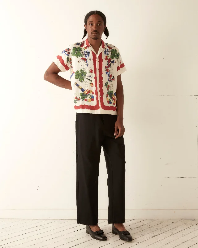 Men's Patterned Pants with Animal PrintsSweatpants - Black