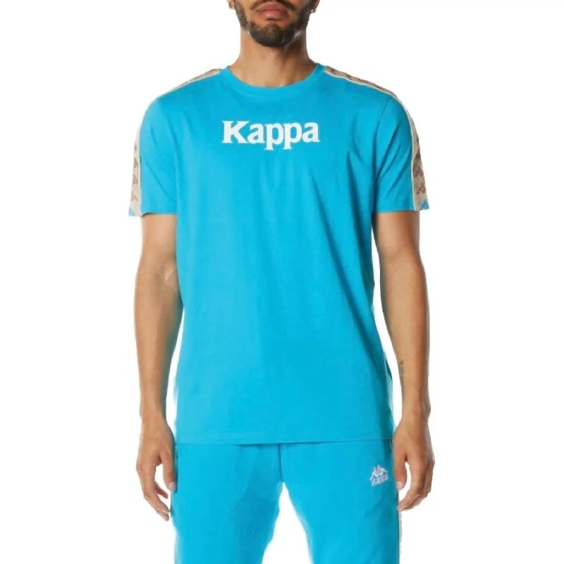 Men's Shirts with Appliquéd Sleeves222 Banda Deto 2 Tee Shirt In Dark Aqua