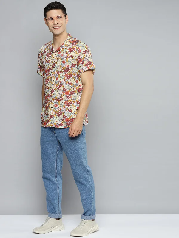 Classic Men's Dress ShirtsDENNISON Men Multicoloured Smart Floral Printed Casual Shirt