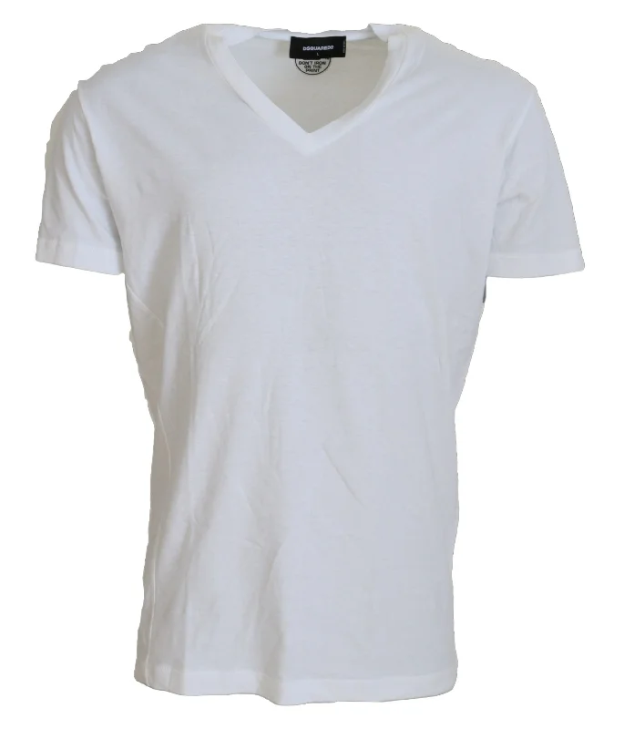 Men's Shirts with Graphic SleevesDsqua² Cotton Linen Short Sleeves V-neck Men's T-shirt Men's Shirts with Graphic SleevesDsqua² Cotton Linen Short Sleeves V-neck Men's T-shirt