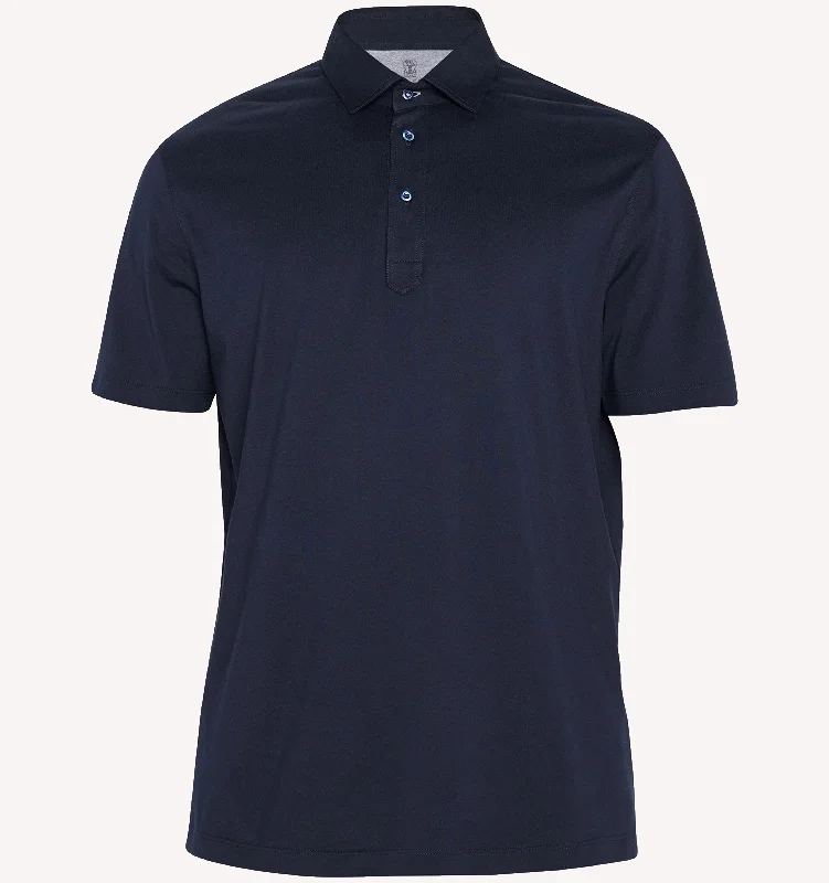 Men's Shirts with Animal PrintsBrunello Cucinelli Polo in Navy