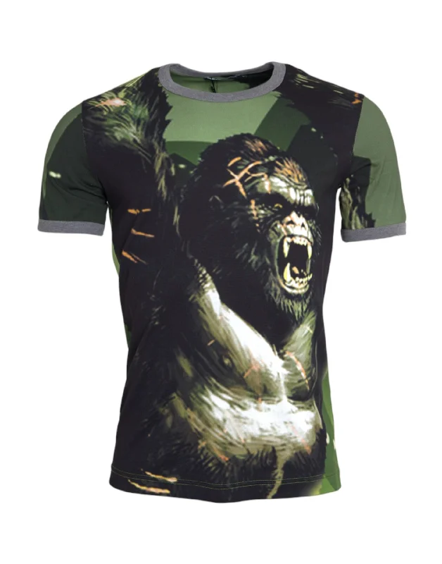 Men's Shirts with Convertible CollarsDolce & Gabbana Gorilla Cotton Short Sleeves Men's T-shirt Men's Shirts with Convertible CollarsDolce & Gabbana Gorilla Cotton Short Sleeves Men's T-shirt