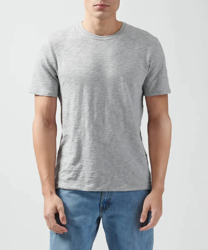 Men's Shirts with Contrast CollarsSlub Jersey Crew Neck Tee In Heather Grey