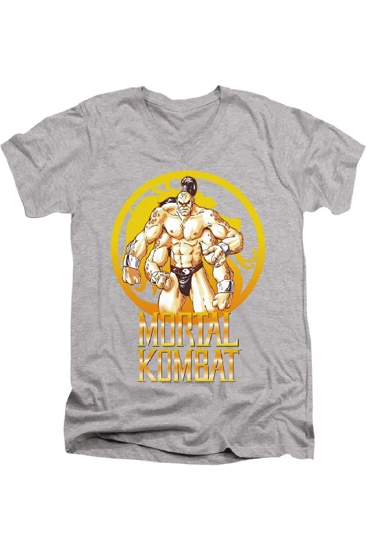 Men's Shirts for CampingMortal Kombat Klassic Goro Short Sleeve Adult V Neck Premium Cotton Tee / T-Shirt Men's Shirts for CampingMortal Kombat Klassic Goro Short Sleeve Adult V Neck Premium Cotton Tee / T-Shirt