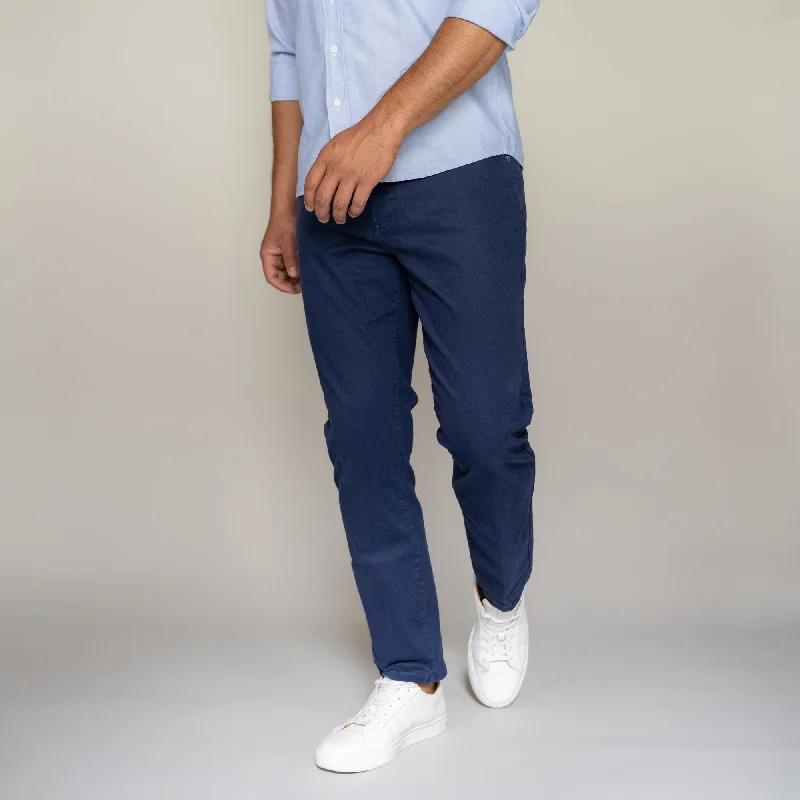 Men's Pants with Flap PocketsItalian 5-Pocket Pants - Navy
