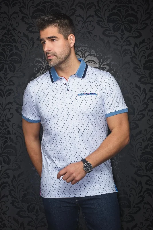 Men's Shirts with Custom MonogramsAU NOIR | Polo | Brylee Light Blue