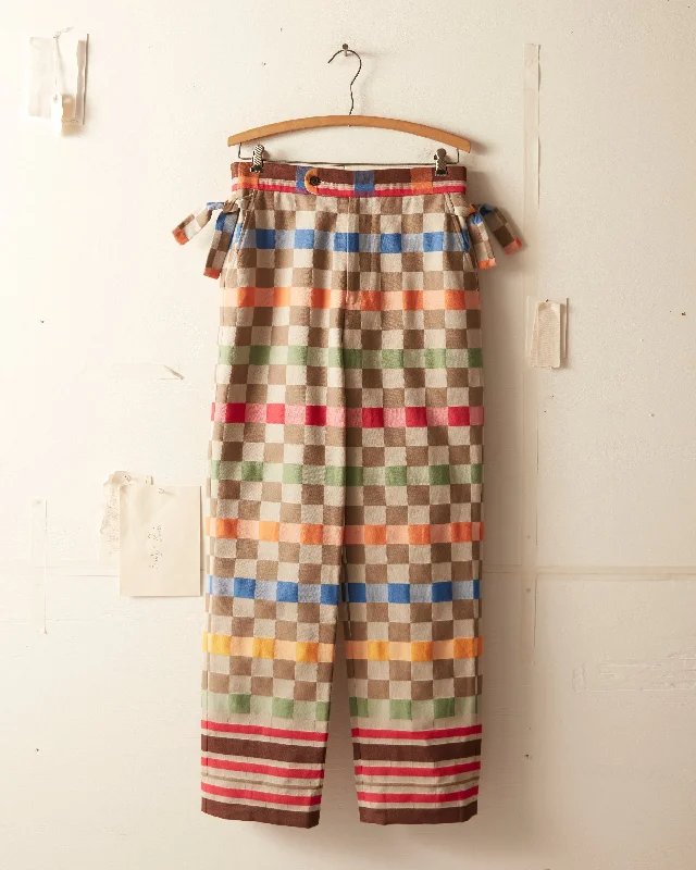 Men's Pants with Belt LoopsPicnic Plaid Trousers