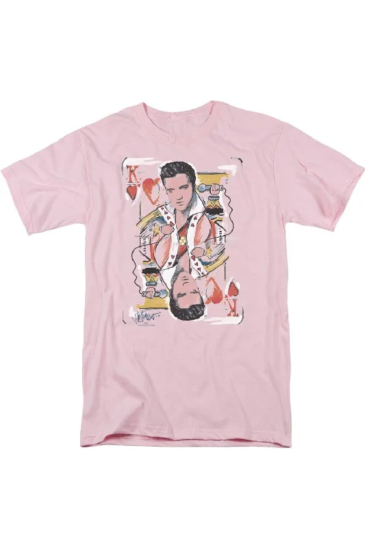Stylish Men's HenleysElvis Presley King Of Hearts Short Sleeve Adult Tee / T-Shirt