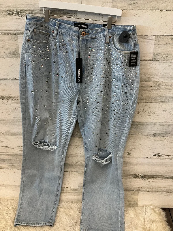 Yoked Back Men's JeansJeans Straight By Fashion Nova In Blue Denim, Size: 14