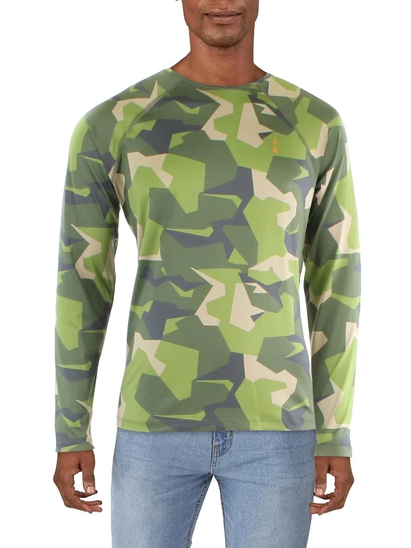 Men's Shirts with Rounded HemlinesMens Camouflage Polyester T-Shirt