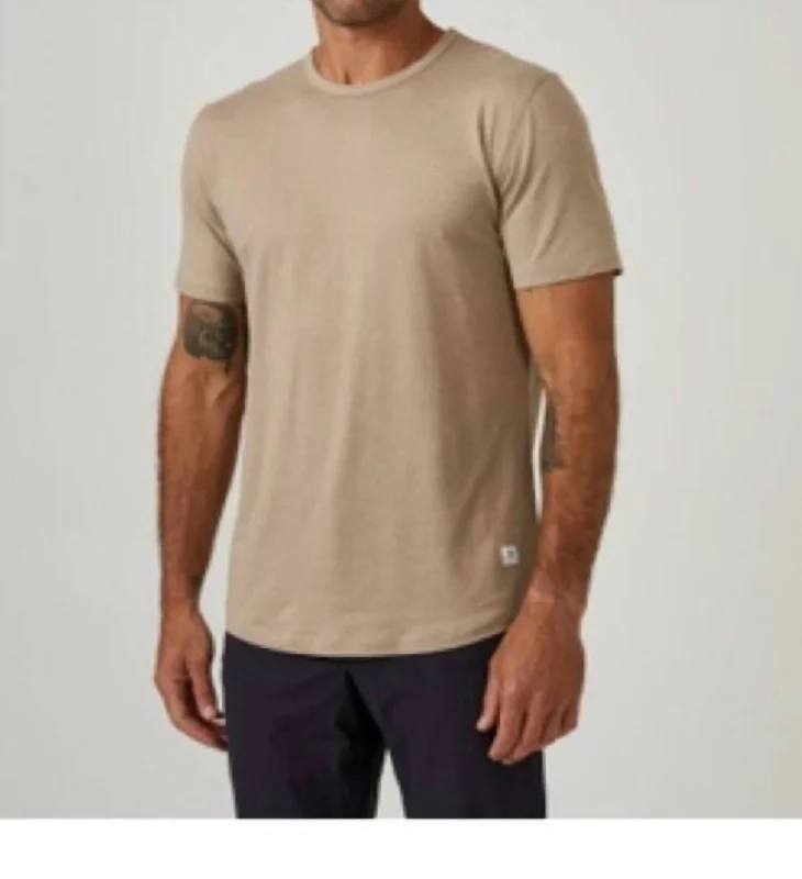 Men's Shirts with Wingtip CollarsCore Crew Drop Cut Tee In Sand