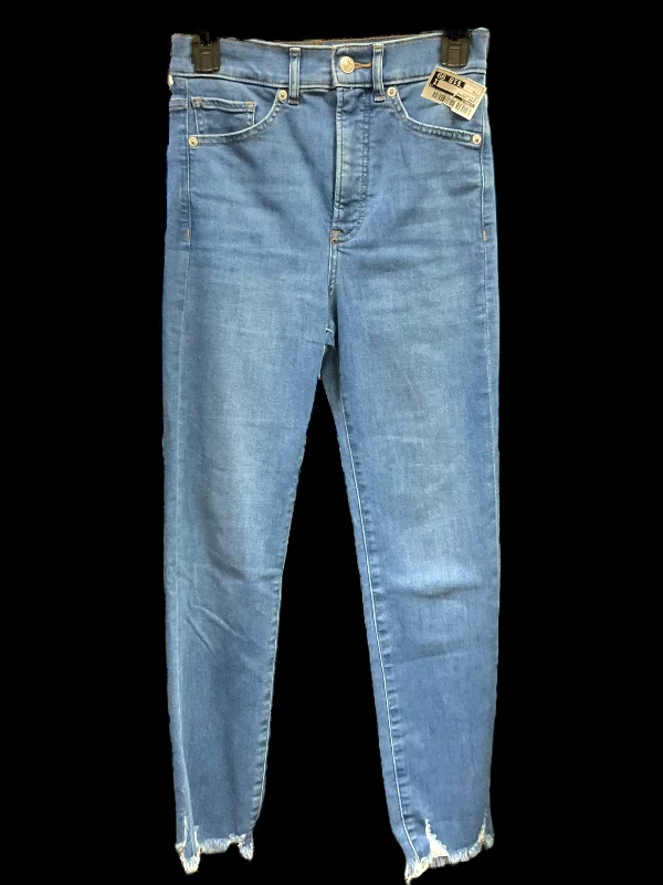 Men's Jeans with Elastic WaistbandsJeans Cropped By Express In Blue Denim, Size: 0