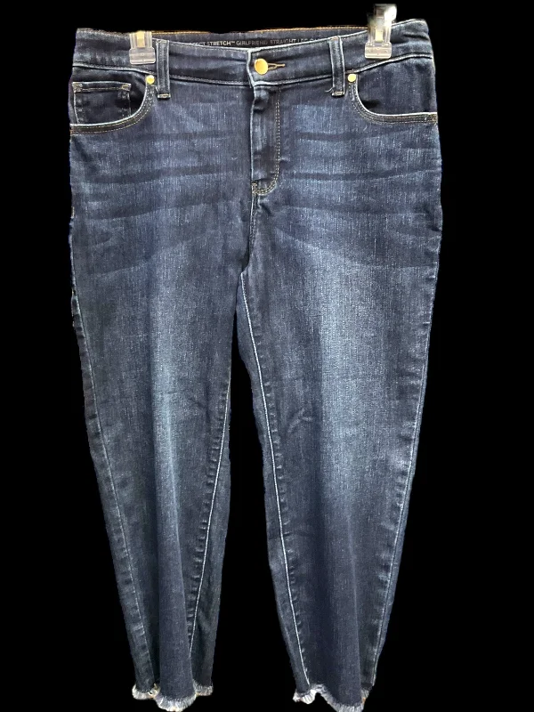 Men's Jeans with Embroidered LogosJeans Cropped By Chicos In Blue Denim, Size: 0