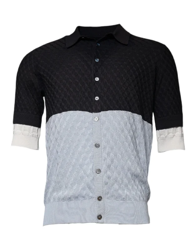 Men's Shirts with Chest PocketsDolce & Gabbana multi Silk Button Down Colla Men's T-shirt (Pre-Owned)
