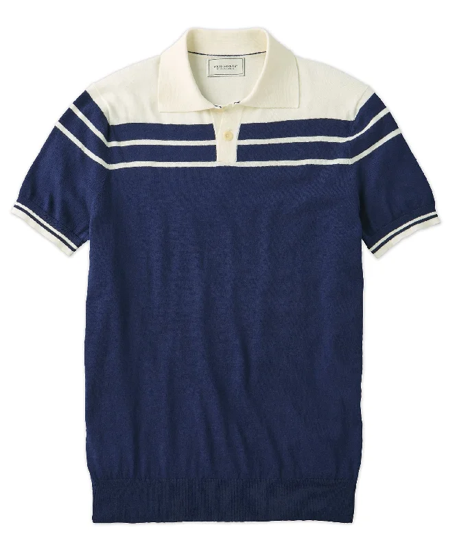 Men's Tailored Shirts for a Professional AppearanceColor Block Yoke/Stripe Polo Shirt