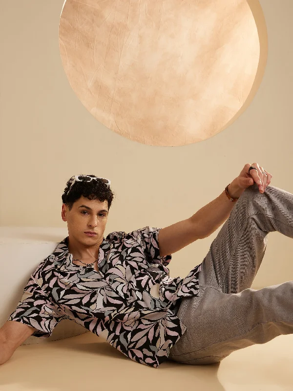 Men's Designer Shirts for a Statement PieceBlack Beige & Pink casual shirt