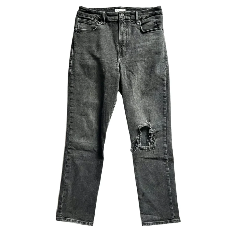 Hipster Skinny Men's JeansJeans Straight By Good American In Black Denim, Size: 10