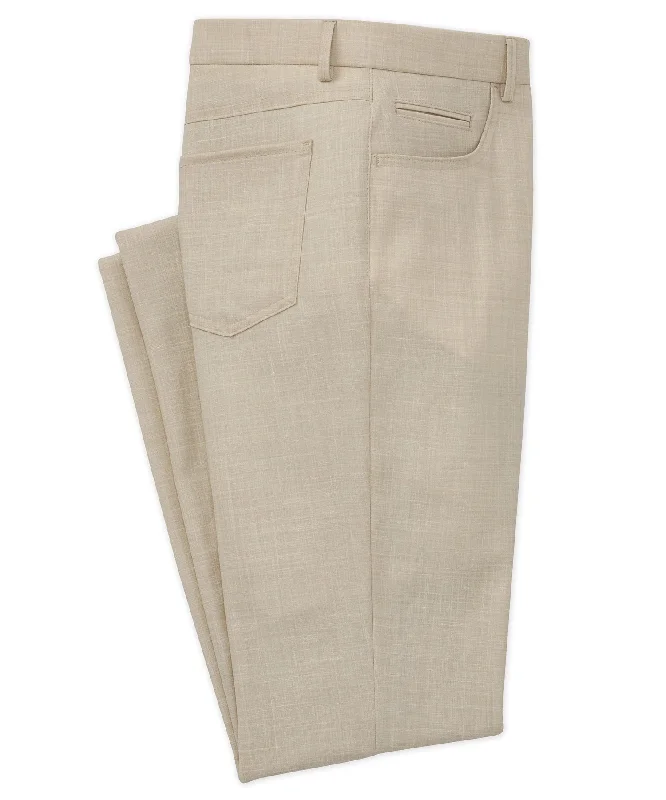 Men's Low-Waisted Pants for a Casual VibeWestport Black Micro Donegal Stretch Five Pocket Linen Pant Men's Low-Waisted Pants for a Casual VibeWestport Black Micro Donegal Stretch Five Pocket Linen Pant