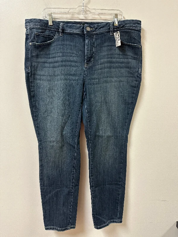 Men's Jeans in Unique PatternsJeans Skinny By Simply Vera In Blue Denim, Size: 18