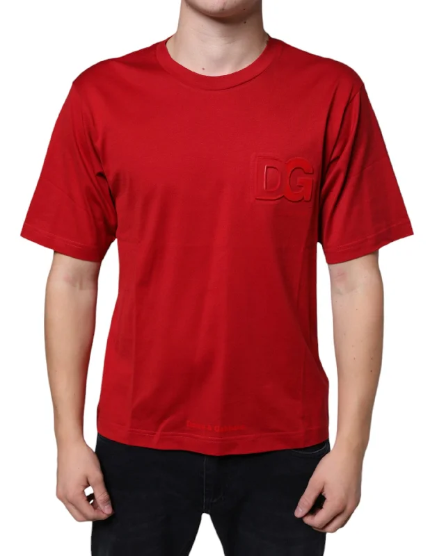 Men's Shirts with Pocket SquaresDolce & Gabbana Cotton DG Logo Print Crew Neck Men's T-shirt Men's Shirts with Pocket SquaresDolce & Gabbana Cotton DG Logo Print Crew Neck Men's T-shirt