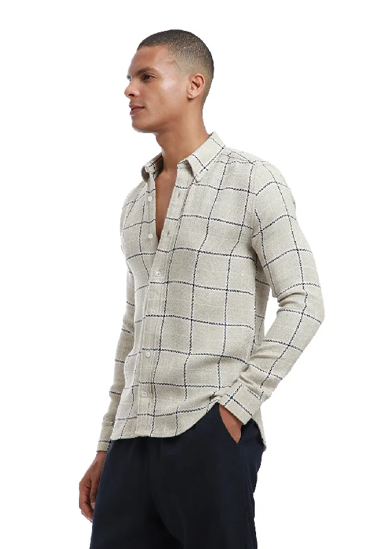 Men's Color-Blocking Shirts for a Statement LookWidegrid Cream Check shirt