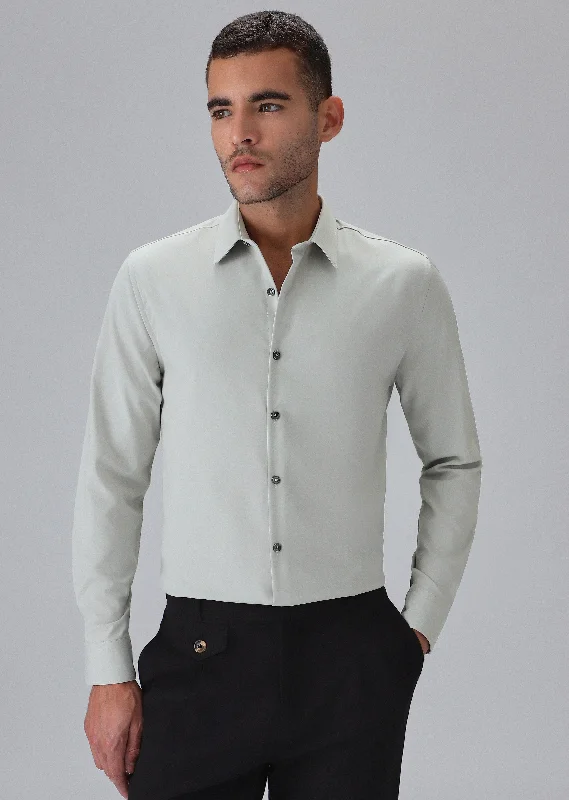 Comfortable Men's Flannel ShirtsMelange Grey Wrinkle Free Shirt