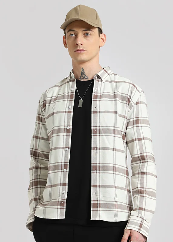 Men's Limited Edition Shirts for ExclusivityBrown Oxford Cotton Check Shirt