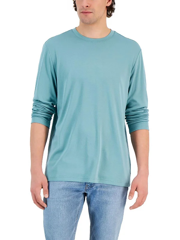 Men's Shirts with Cowl NecksMens Knit Long Sleeves T-Shirt