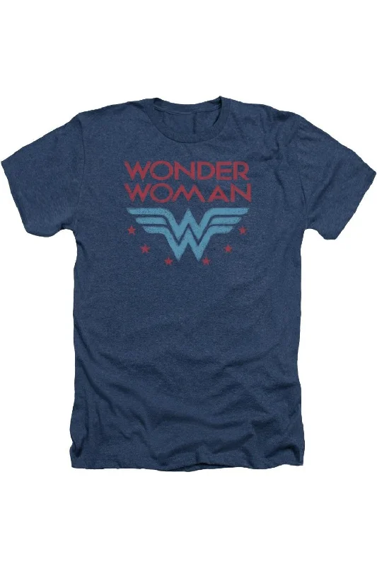 Men's Shirts with Zippered PocketsDC Comics Wonder Woman Wonder Stars Adult Heather Tee / T-Shirt