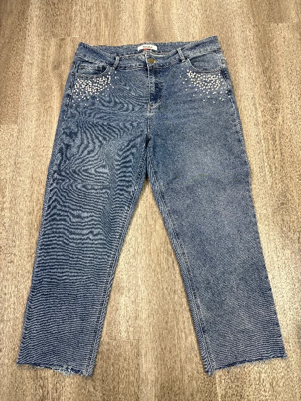 Stylish Men's JeansJeans Wide Leg By Arula In Blue Denim, Size: 14