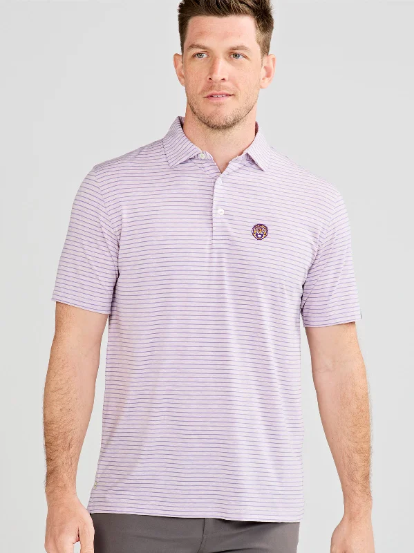 Men's Shirts with Floral PrintsCloud Polo - Brookline Stripe - LSU