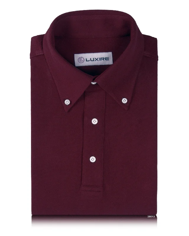 Warm Men's Fleece-Lined TopsPlain Maroon Polo T-Shirt