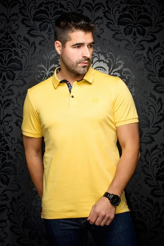 Men's Shirts with Button-Down CollarsAU NOIR | Polo | Eagle Light Yellow