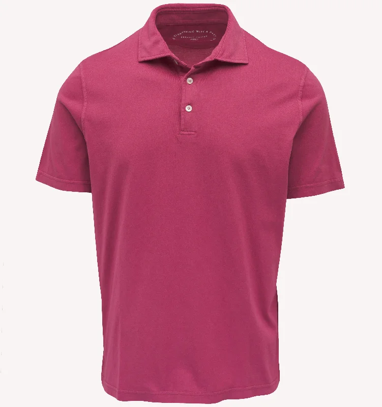 Men's Shirts with Zippered PocketsFedeli Zero Polo in Raspberry