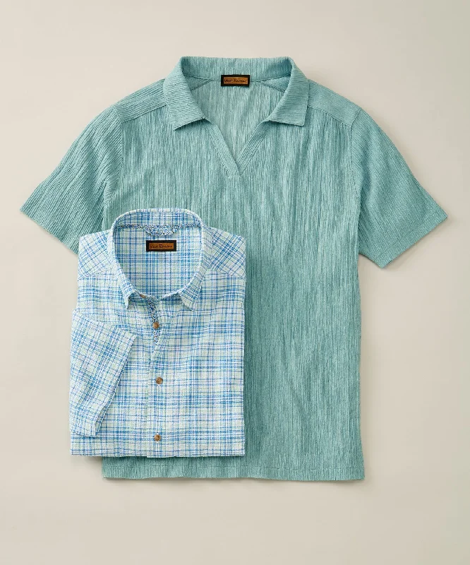 Men's Shirts with Hook-and-Loop ClosuresLenor Romano Vertical Stripe Open Placket Short-Sleeve Shirt