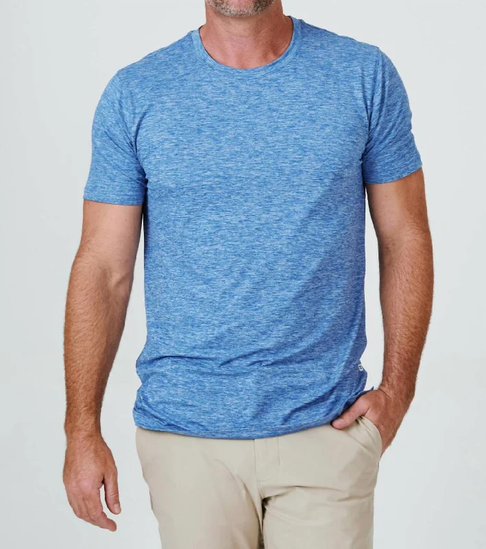 Men's Shirts with Patchwork PatternsShort Sleeve Core Tee In Azure