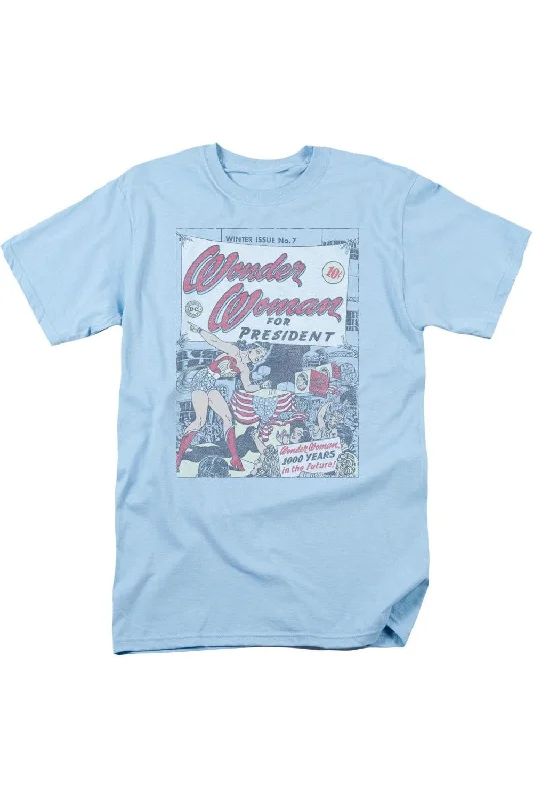 Men's Shirts with Embellished HemlinesDC Comics Wonder Woman For President Short Sleeve Adult Tee / T-Shirt Men's Shirts with Embellished HemlinesDC Comics Wonder Woman For President Short Sleeve Adult Tee / T-Shirt