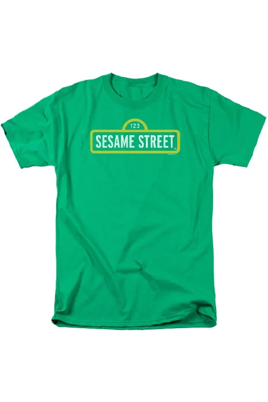 Men's Shirts with Antimicrobial TreatmentSesame Street Logo Short Sleeve Adult Tee / T-Shirt