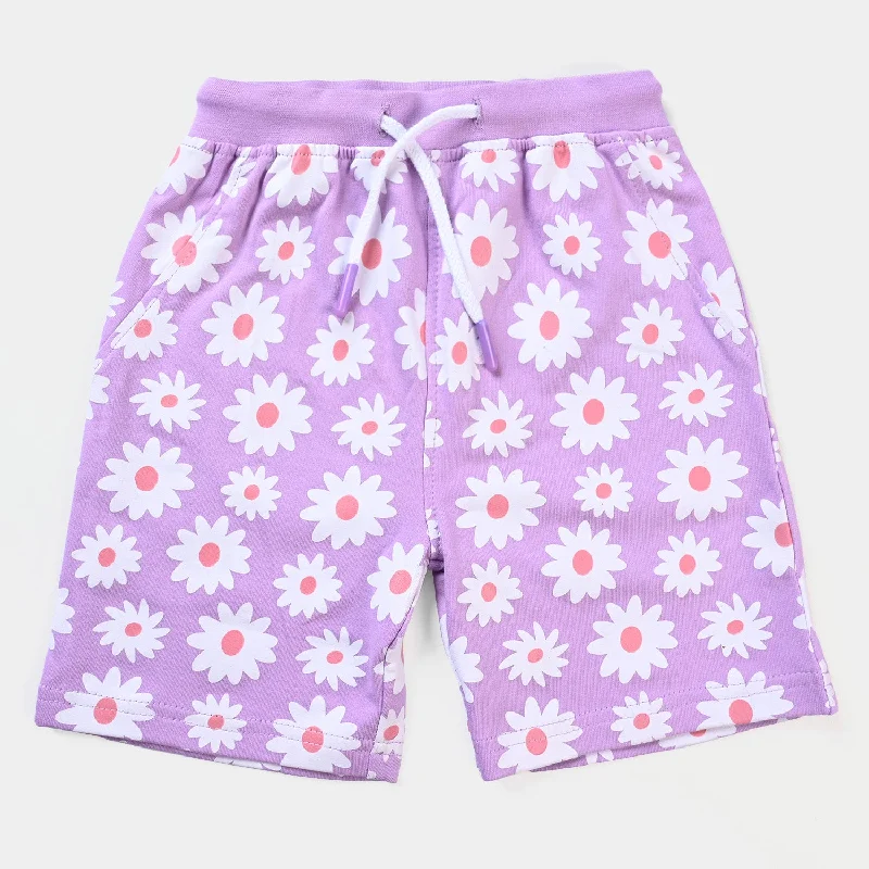 Men's Pants with Stain-Resistant TreatmentGirls Cotton Terry Short Flower-Tulip