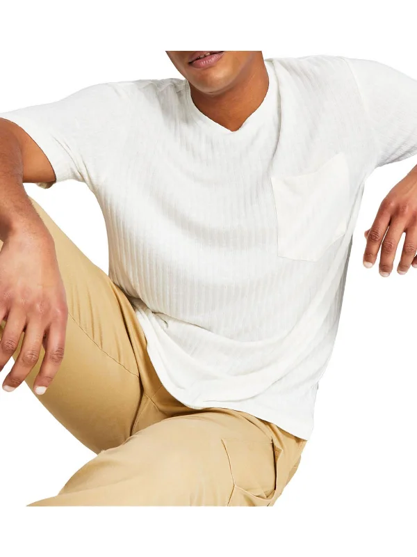 Men's Shirts with Mandarin CollarsMens Ribbed Pocket T-Shirt