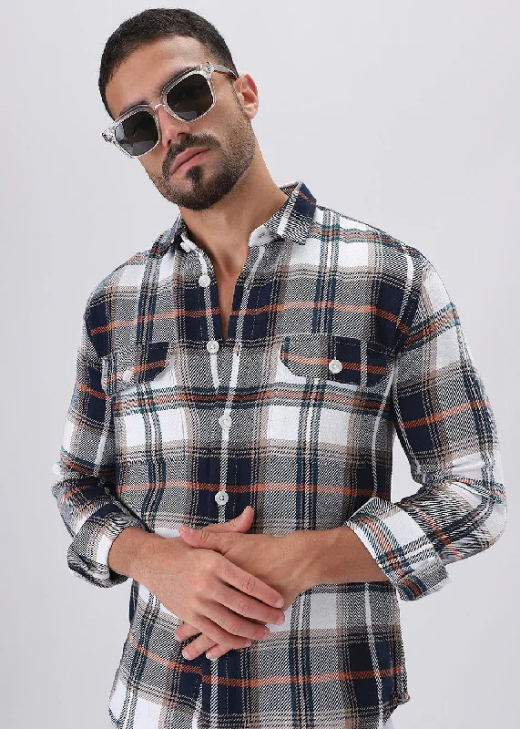 Men's Spread-Collar Shirts for a Bold StatementClassic Brushed Cotton Check Shirt