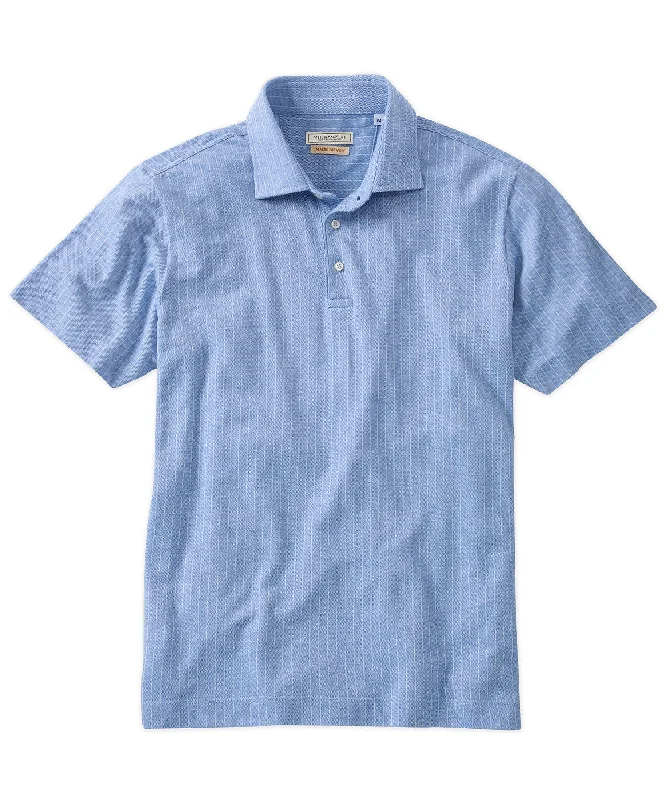 Men's Shirts with Mock NecksShort-Sleeve Pin Striped Dress Polo