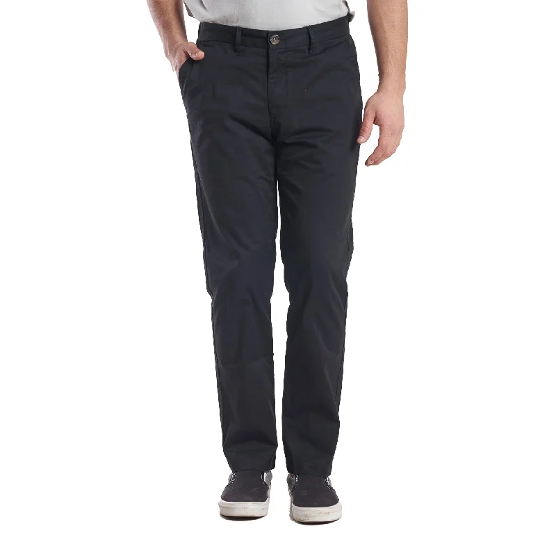 Men's Elastic-Waisted Pants for Easy MovementLightweight Stretch Chinos Standard Fit - Black Men's Elastic-Waisted Pants for Easy MovementLightweight Stretch Chinos Standard Fit - Black